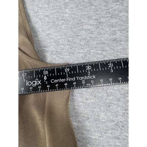 St. John size S brown button down blouse top sleeveless pockets - Picture 3 of 5